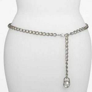 Michael Kors Hamilton Lock silver belt chain